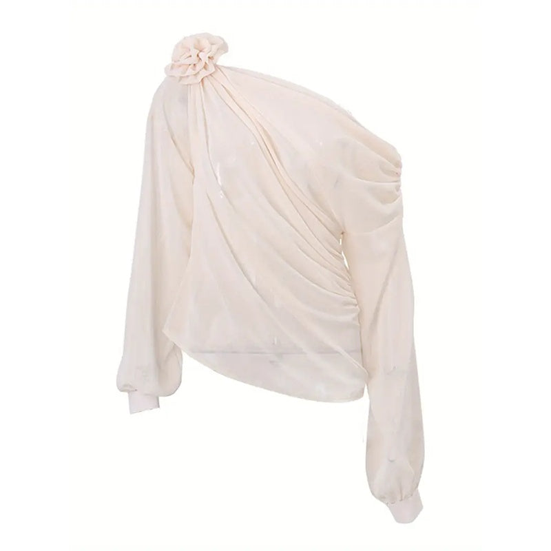 Women's Off Shoulder Chiffon Blouse