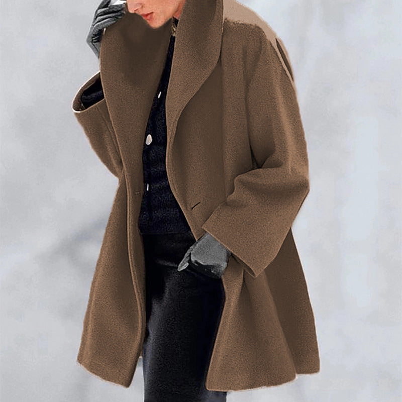 Oversized Hooded Wool-Like Long Coat