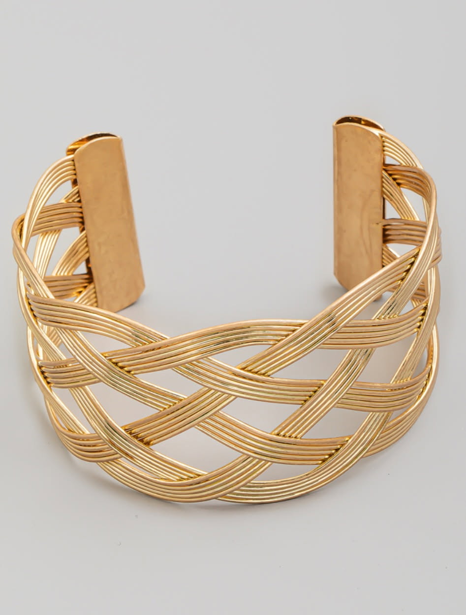 Metallic Woven Wires Cuff Bracelet
