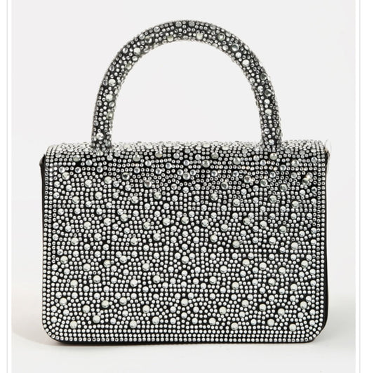Pave Rhinestone Studded Rectangle Bag
